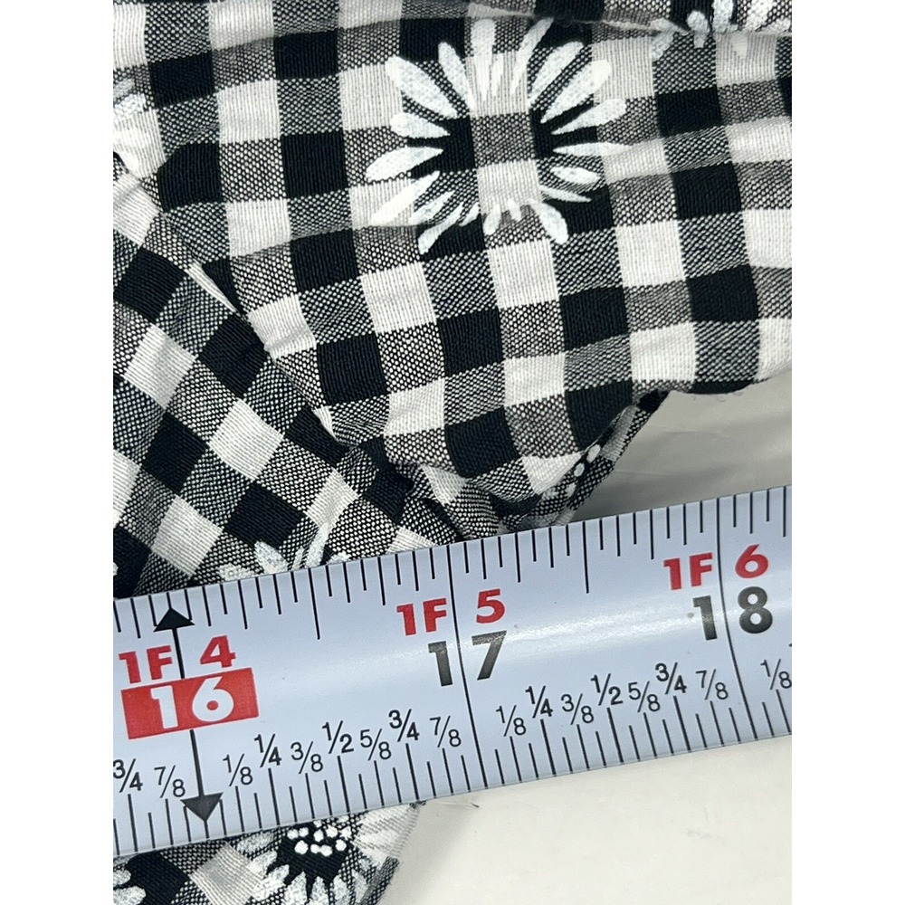 Self Contrast Black And White Floral Checkered Mini Dress Women's Size L NWT - Picture 8 of 9
